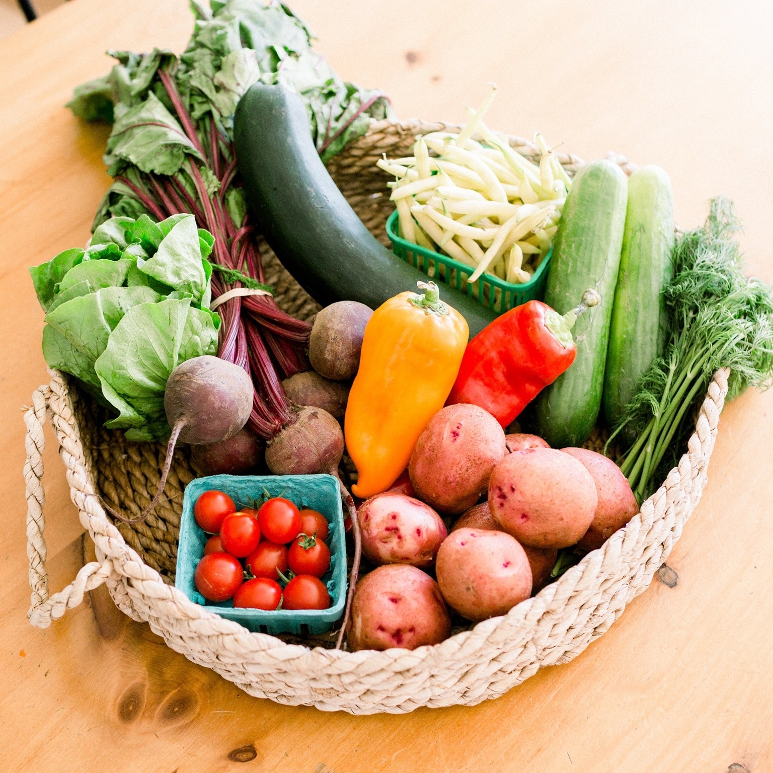 basket of bentum family veggies