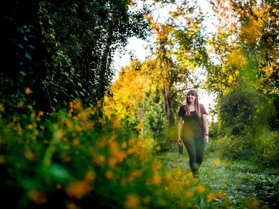 Women's Fall Leaves Socks that Plants Trees from HumanKind Fair